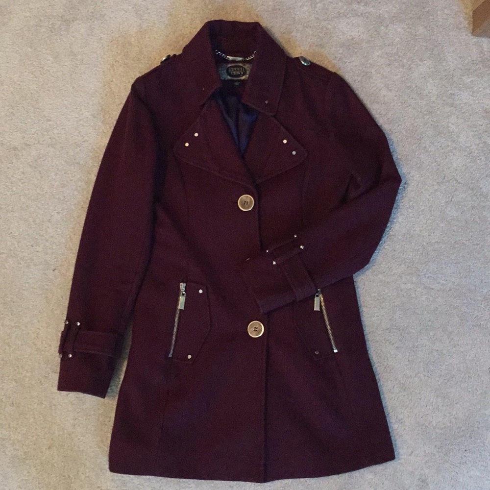 Green with Envy Purple Coat trench
